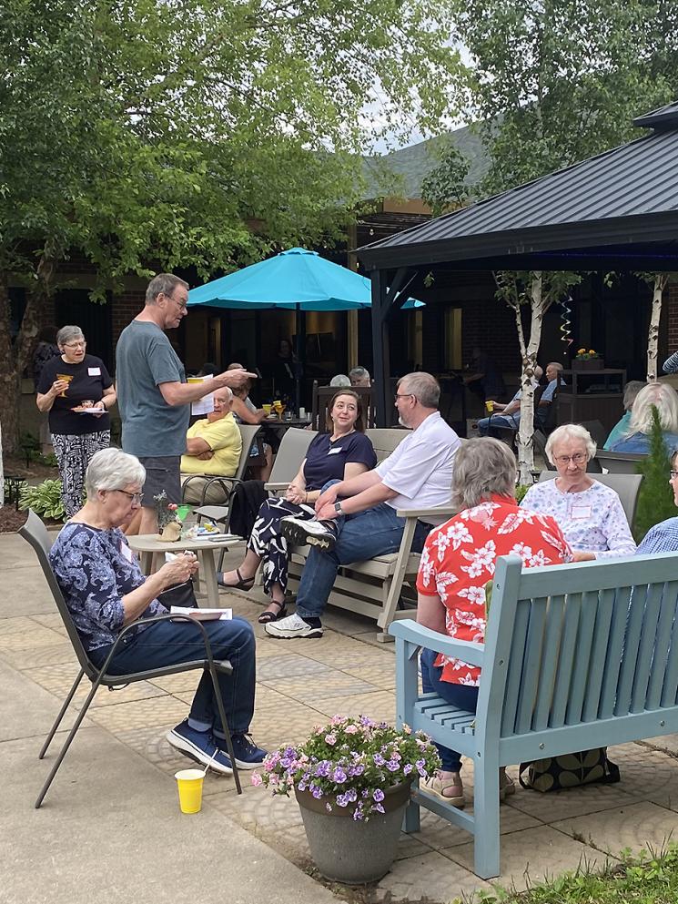 Summer evening in the courtyard, 2025, before dusk