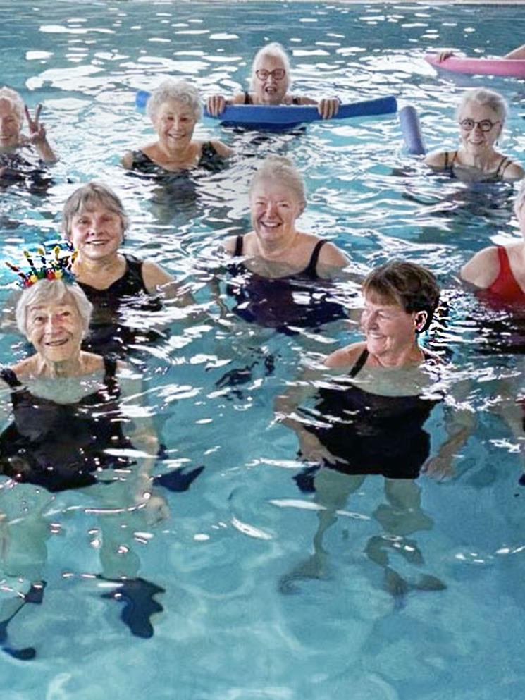 Aquacize classmates celebrate Donna Rock's birthday