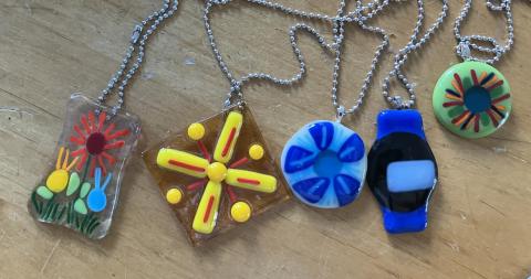 fused glass pendants
